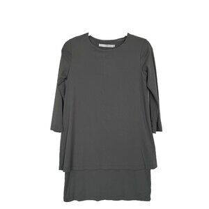 Susana Monaco Women's Lagenlook Knit Dress Minimalist Made USA Size M Gray
